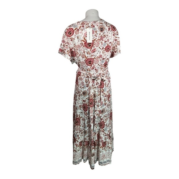 HALCYEEN Elegant Boho Maxi Dress with Flowing Silhouette White/ red flowers XXL - Picture 9 of 14